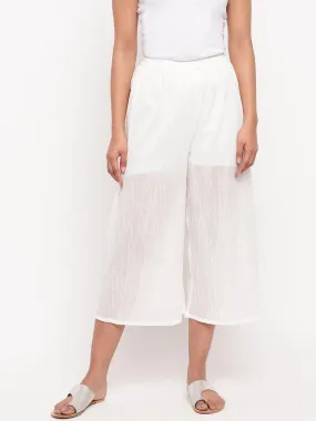 White Crinkled Palazzo