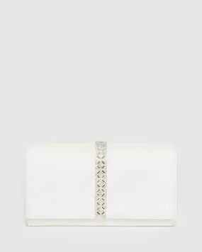 White Ellie Crystal Clutch Bag