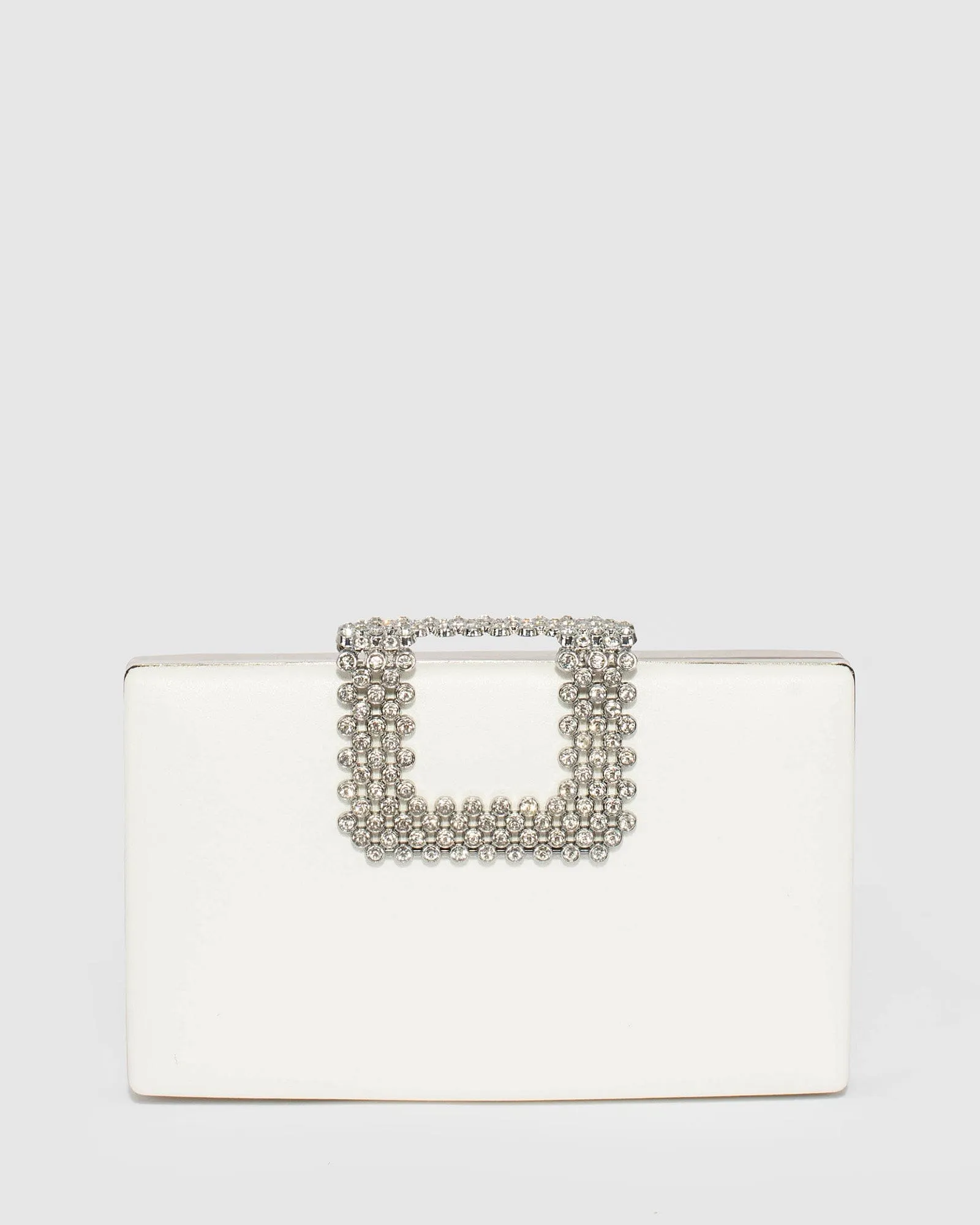 White Karima Crystal Clutch Bag