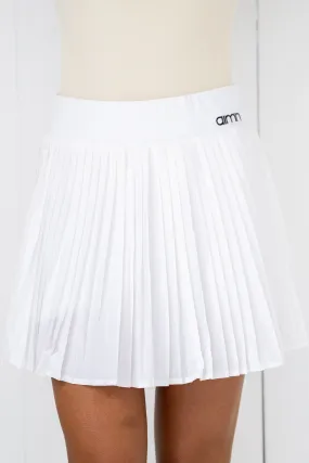 White Pleat Skort