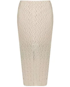 White Sand Floral Smocked Skirt