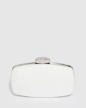 White Talia Woven Clutch Bag