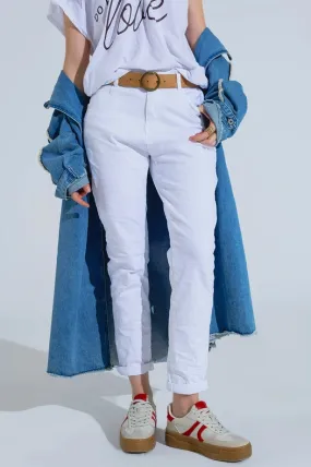 White Wrinkled Skinny Jeans