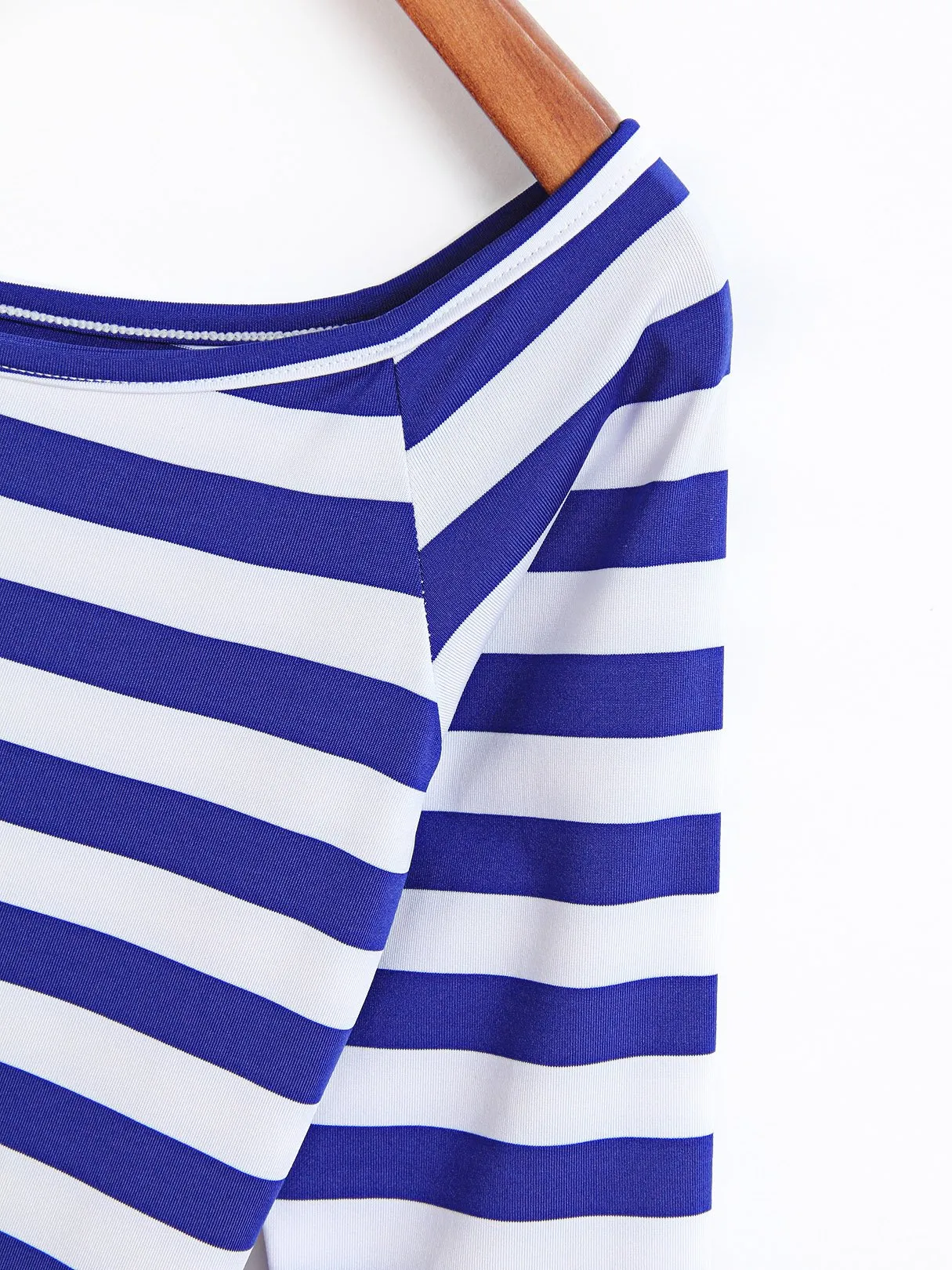 Wholesale Bateau Off The Shoulder Half Sleeve Stripe Dresses