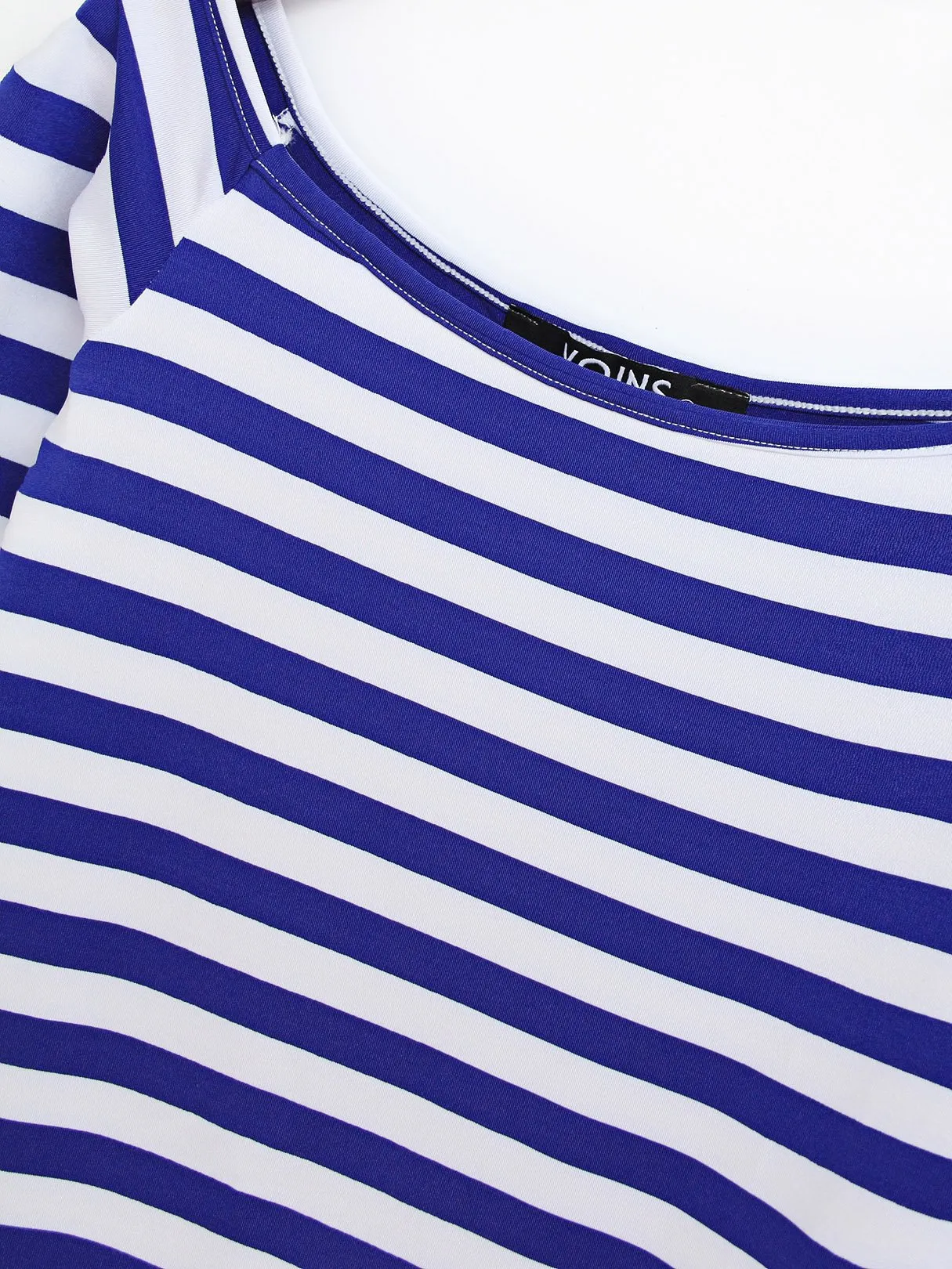 Wholesale Bateau Off The Shoulder Half Sleeve Stripe Dresses