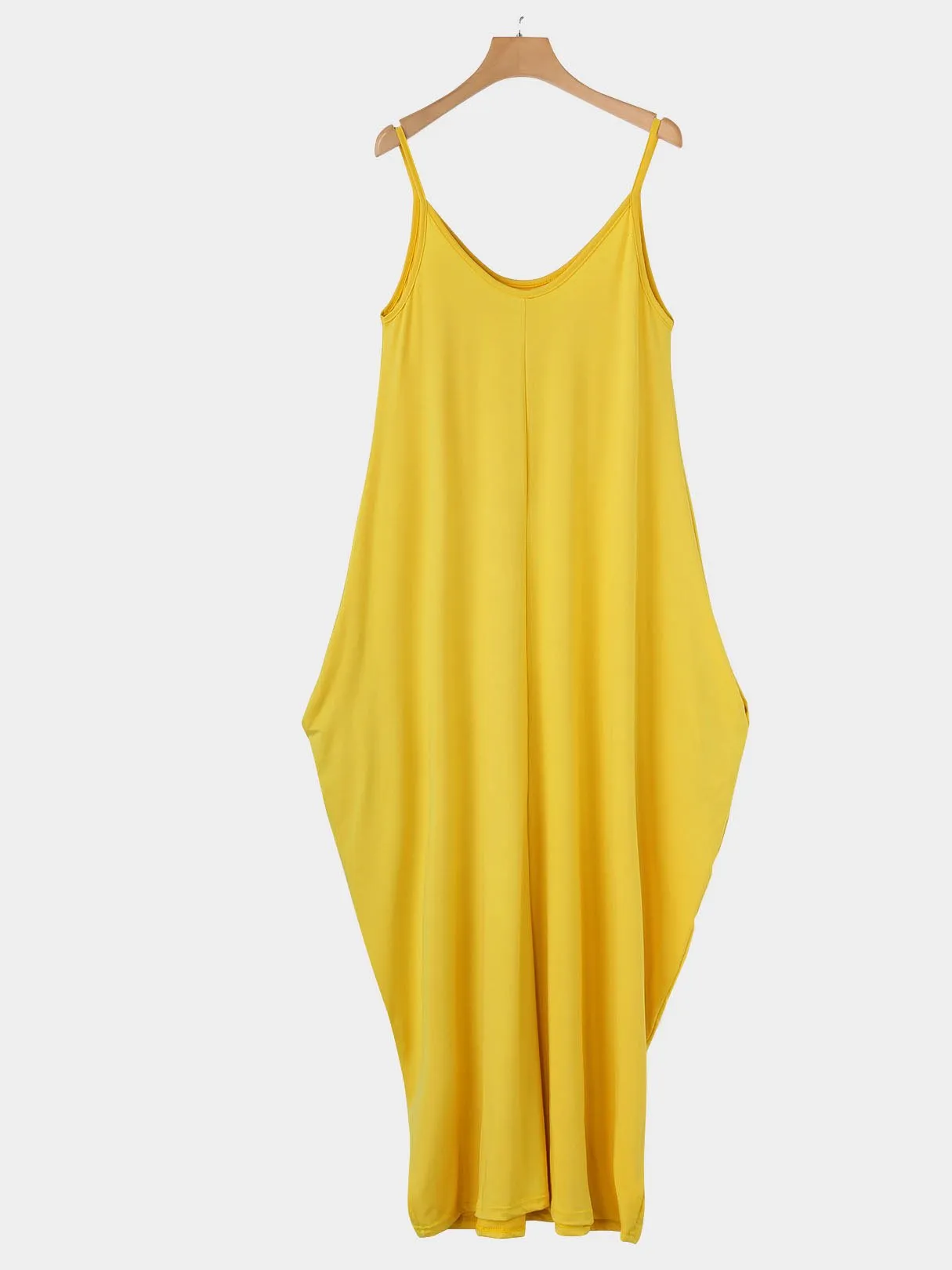 Wholesale Casual V-Neck Sleeveless Side Pockets Maxi Dresses