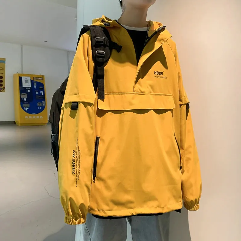 Wiaofellas  -  New Autumn Streetwear Men Jackets Zipper Up Jacket Windbreaker Harajuku Thin Coats Loose Harajuku Oversized Outwear