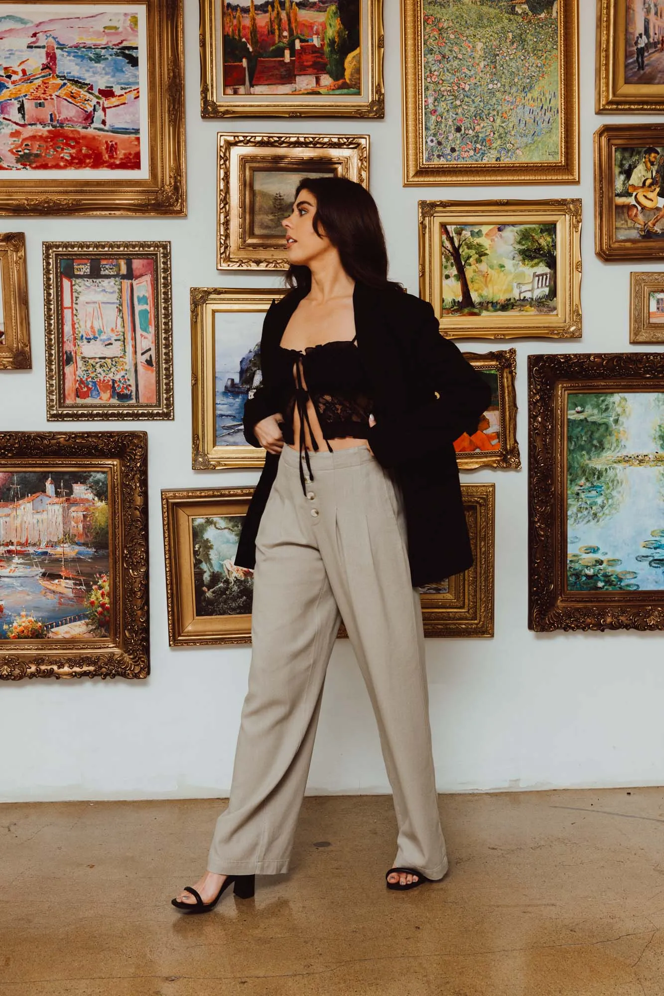 WIDE LEG BEACH PANT - TAUPE