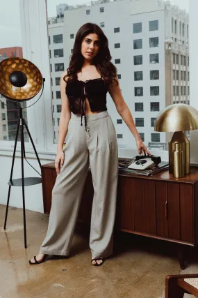 WIDE LEG BEACH PANT - TAUPE