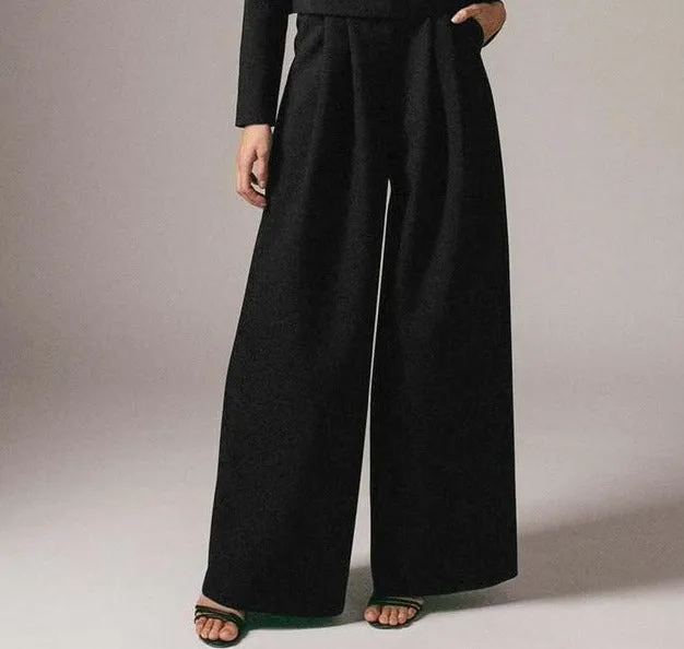 Wide leg Pleated Loose Trousers and Top set