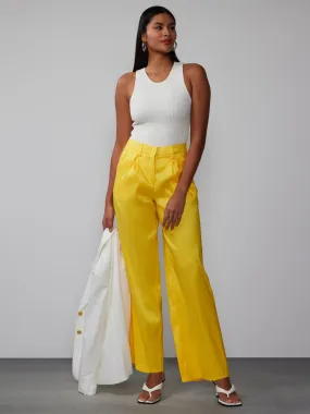 Wide Leg Taffeta Trouser