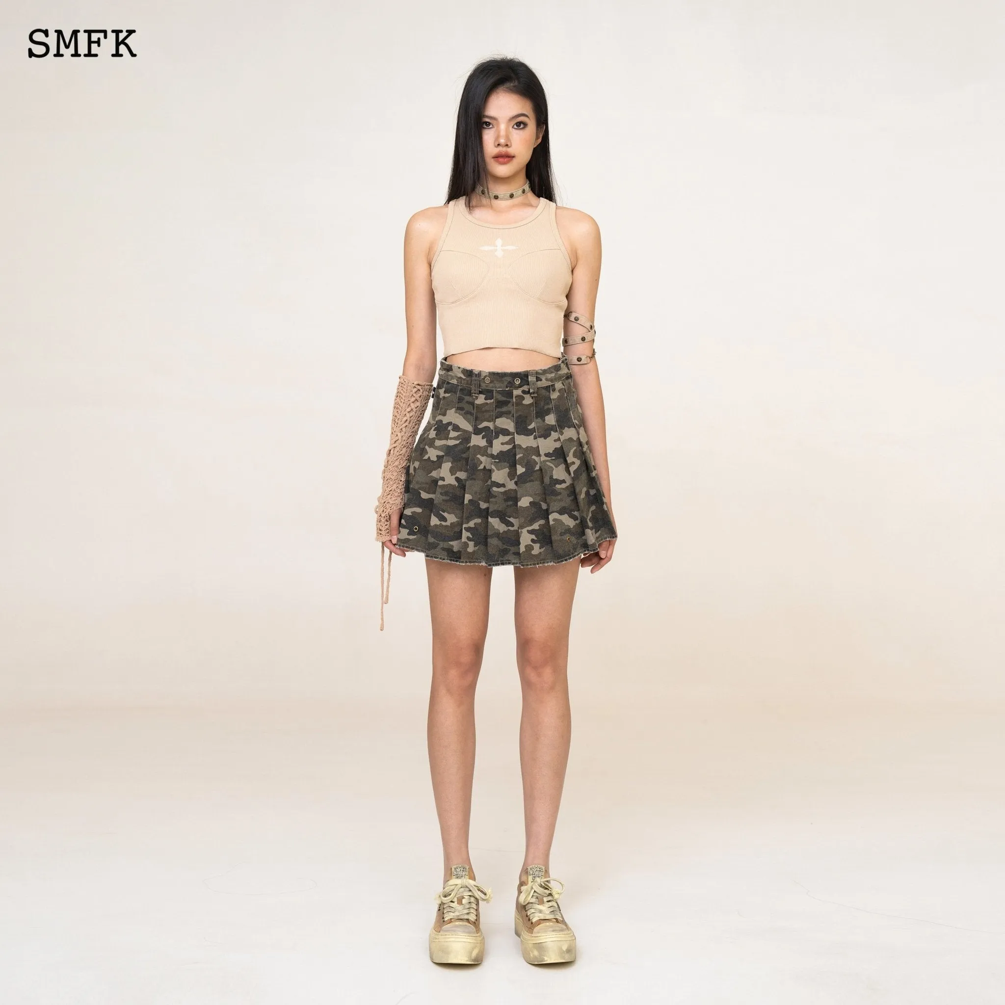 WildWorld Camouflage Green Mini Skirt