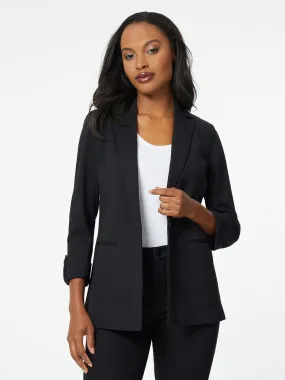 Wing Collar Rolled Tab Blazer