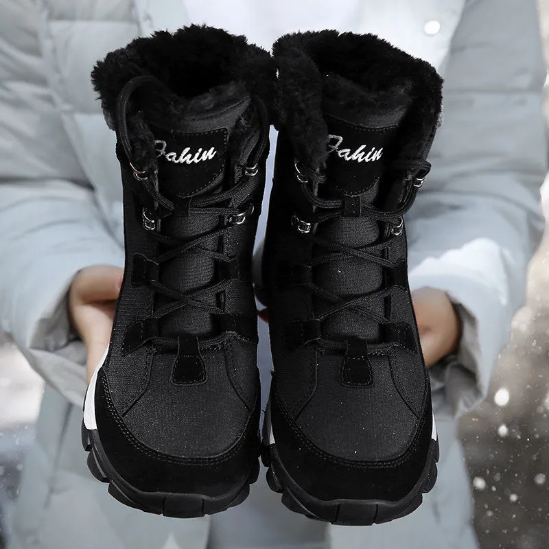 Winter Snow Boots Women Non-slip Couple Ankle Boots With Fur Unisex Waterproof Boots