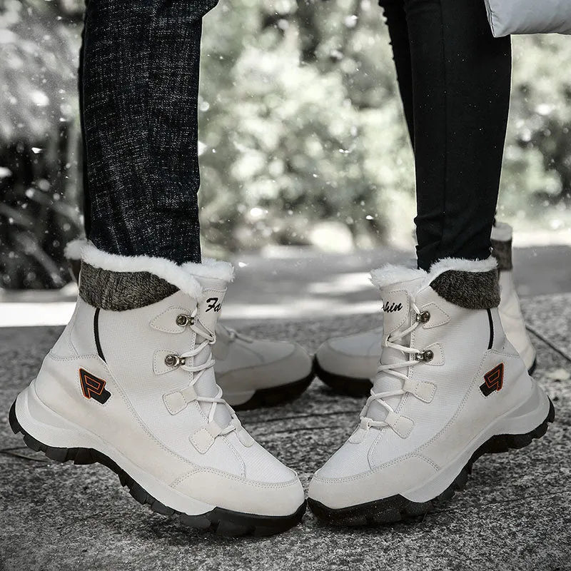 Winter Snow Boots Women Non-slip Couple Ankle Boots With Fur Unisex Waterproof Boots