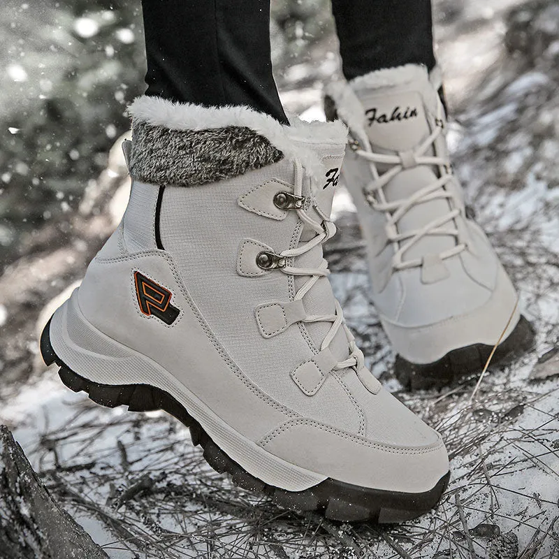 Winter Snow Boots Women Non-slip Couple Ankle Boots With Fur Unisex Waterproof Boots
