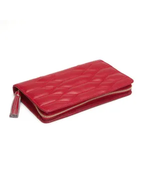 WOLF Caroline Jewelry Portfolio - Red - Quilted Leather - LusterLoc Lining