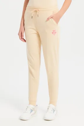 Women Apricot Printed Jogger