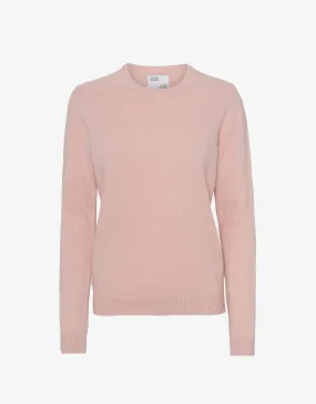 Women Classic Merino Wool Crew - Faded Pink