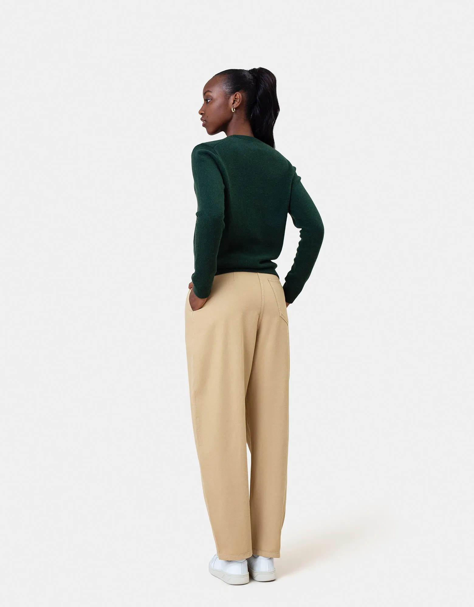 Women Classic Merino Wool Crew - Faded Pink