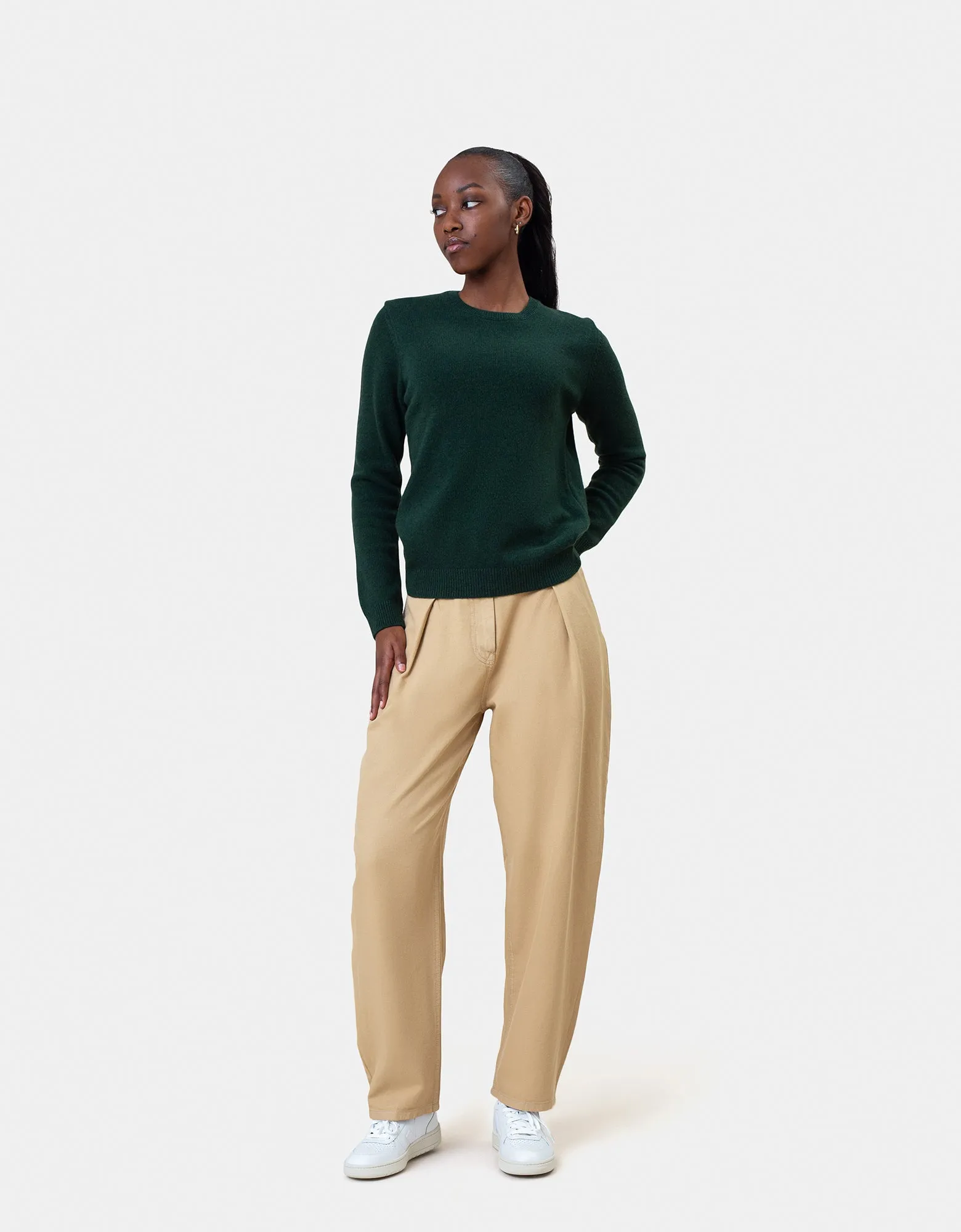 Women Classic Merino Wool Crew - Faded Pink