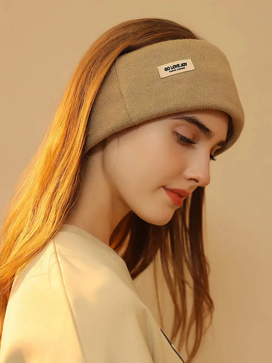 Women Knitted Solid Ear-Hanging Scarf