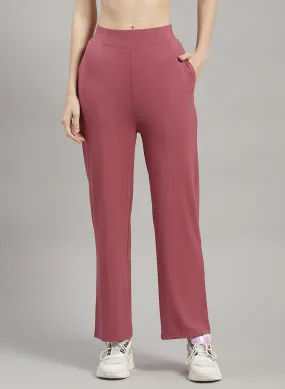 Women Red Solid Trackpant