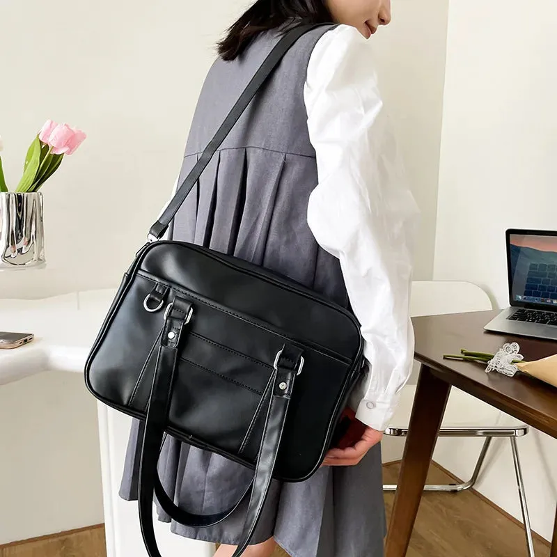 Women Shoulder Bags Japanese Preppy Style Uniform Bag Teen Student Schoolbag Handbag Y2k Crossbody Bags Large Capacity Tote Bag