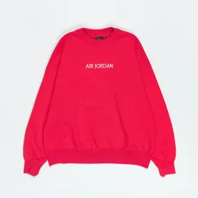 Womens Air Jordan SP Fleece Crewneck - Fire Red/Sail