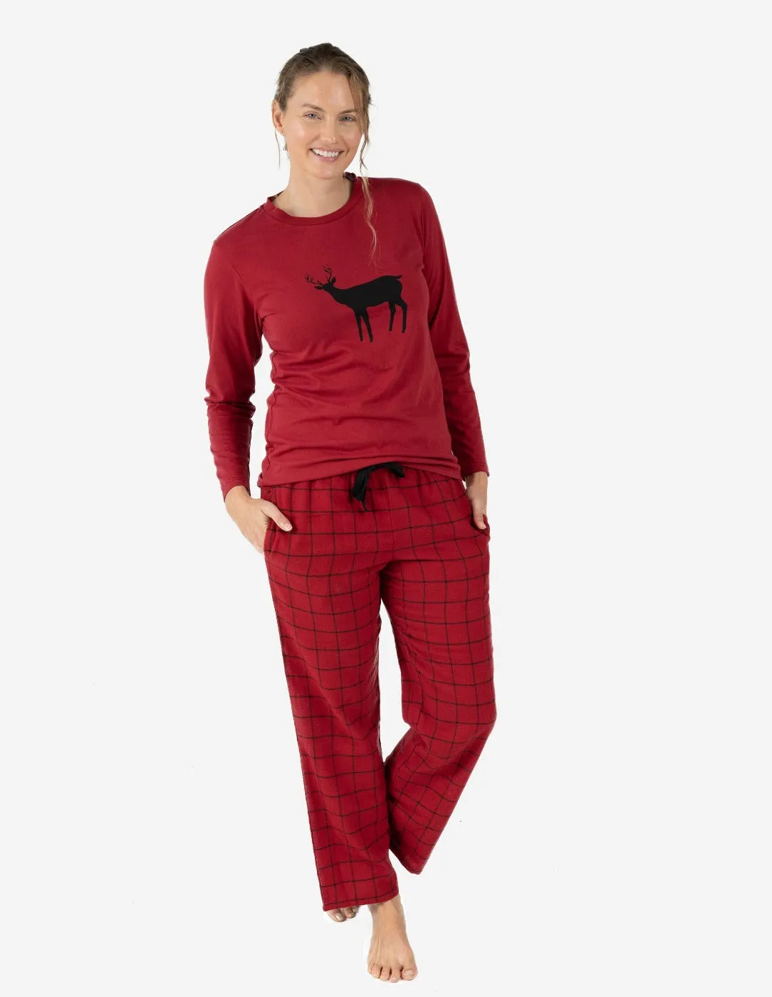 Women's Animal Print Flannel Set