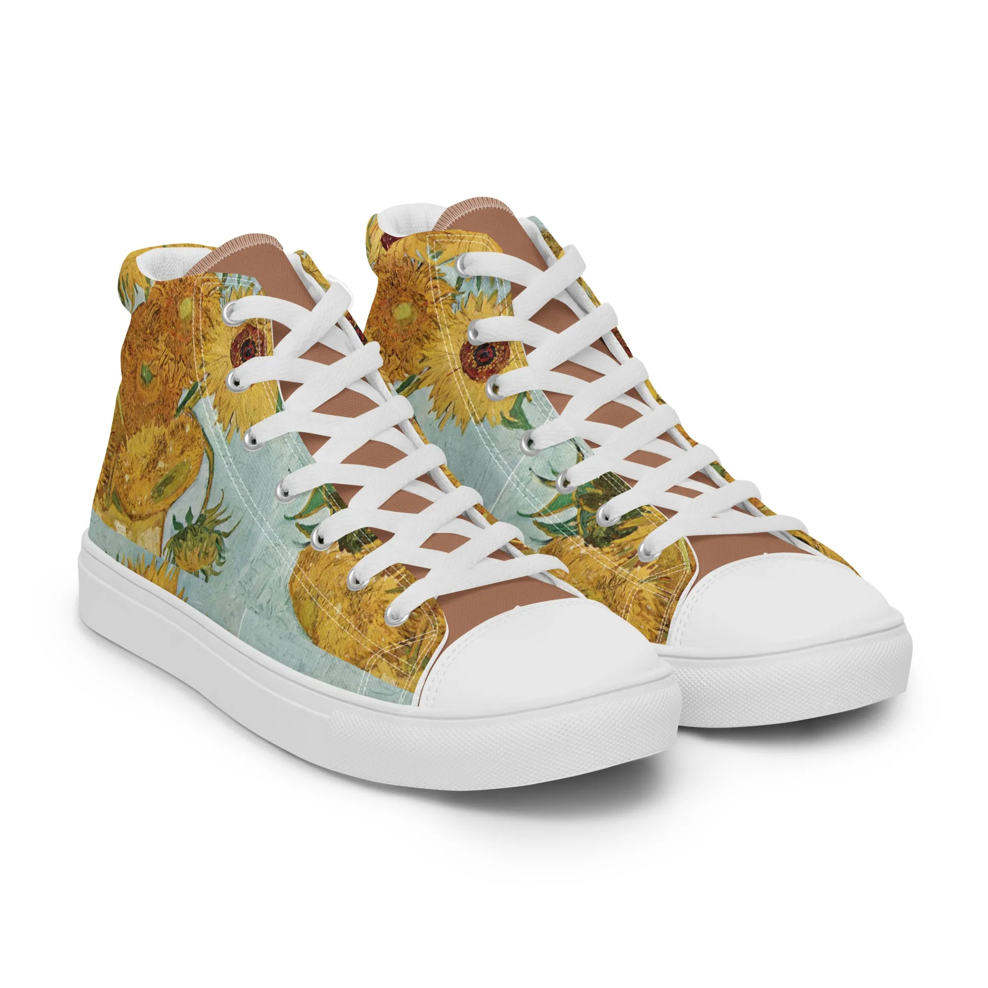 Women’s artistic Van Gogh Inspired Sunflowers high top canvas shoes