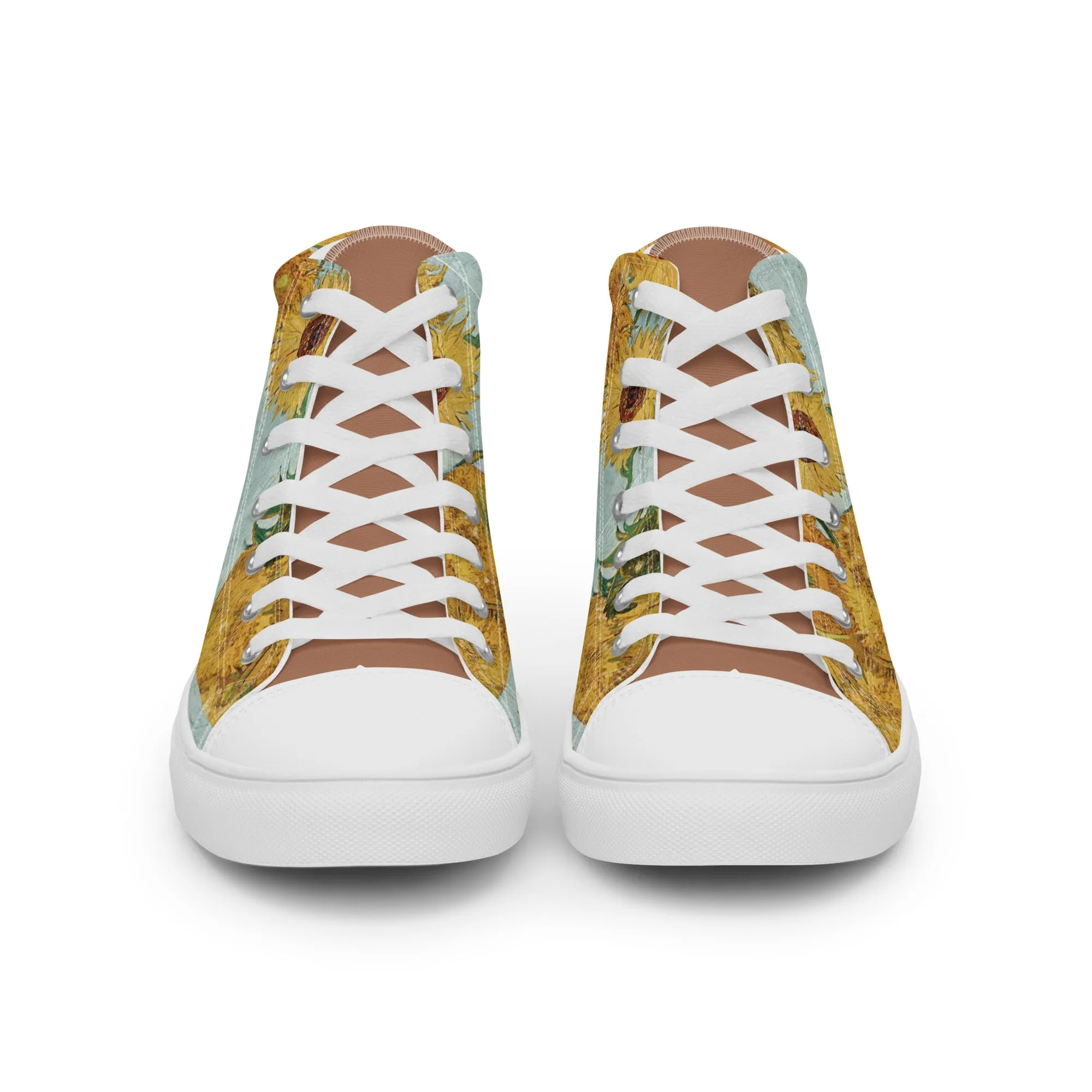 Women’s artistic Van Gogh Inspired Sunflowers high top canvas shoes
