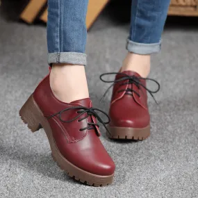 Women's Autumn British Style Leather Oxfords