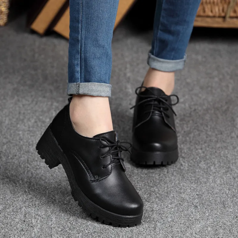 Women's Autumn British Style Leather Oxfords