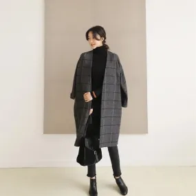 Women's Autumn/Winter Woolen Plaid Coat