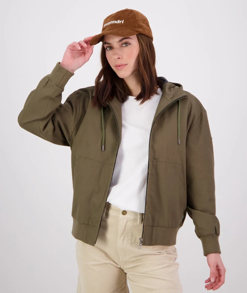 Women's Clarence Canvas Hooded Bomber Jacket