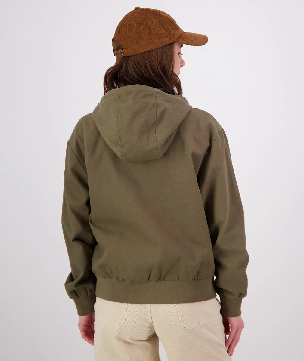 Women's Clarence Canvas Hooded Bomber Jacket