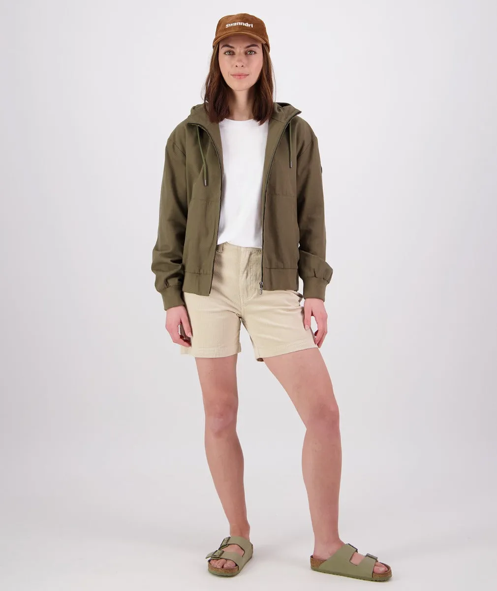 Women's Clarence Canvas Hooded Bomber Jacket