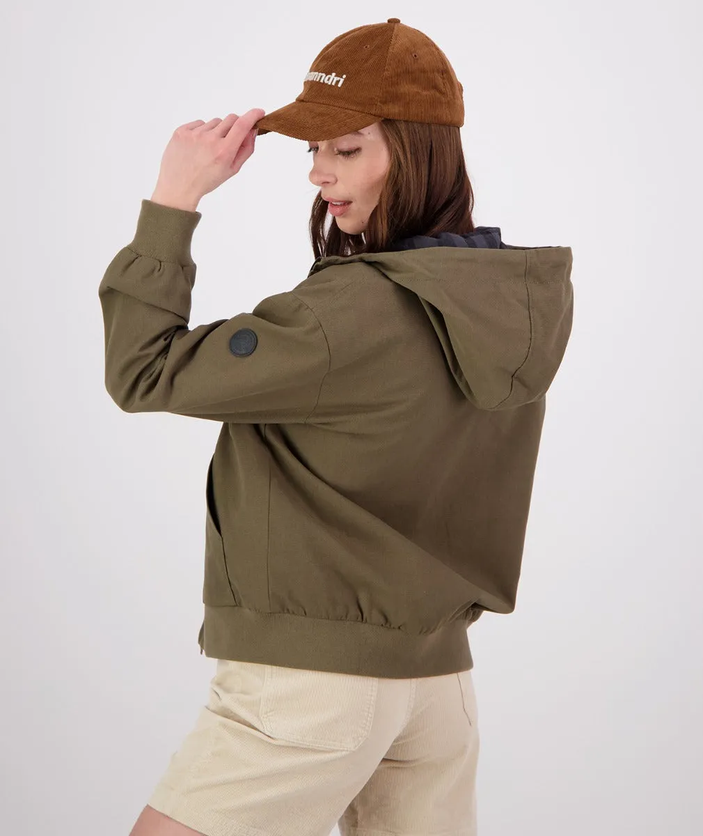Women's Clarence Canvas Hooded Bomber Jacket