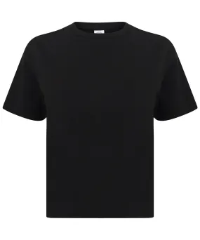 Womens cropped boxy T | Black