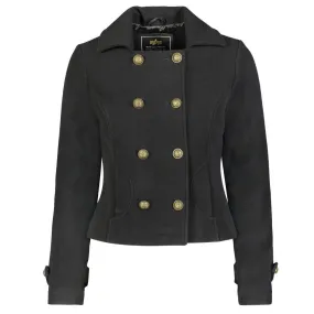 Womens Cropped Wool Peacoat