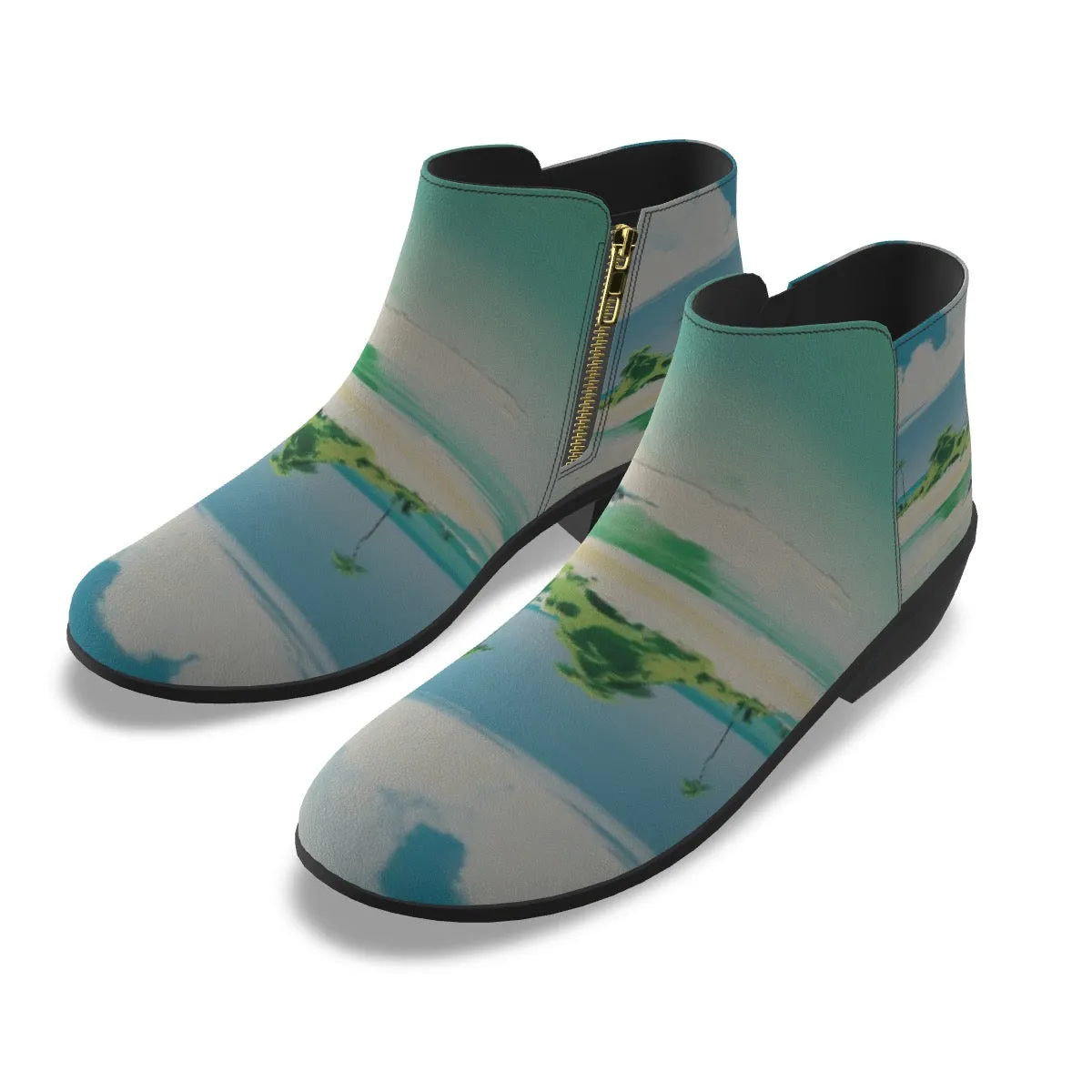 Women's Fashion Boots  83 blue abstract, print