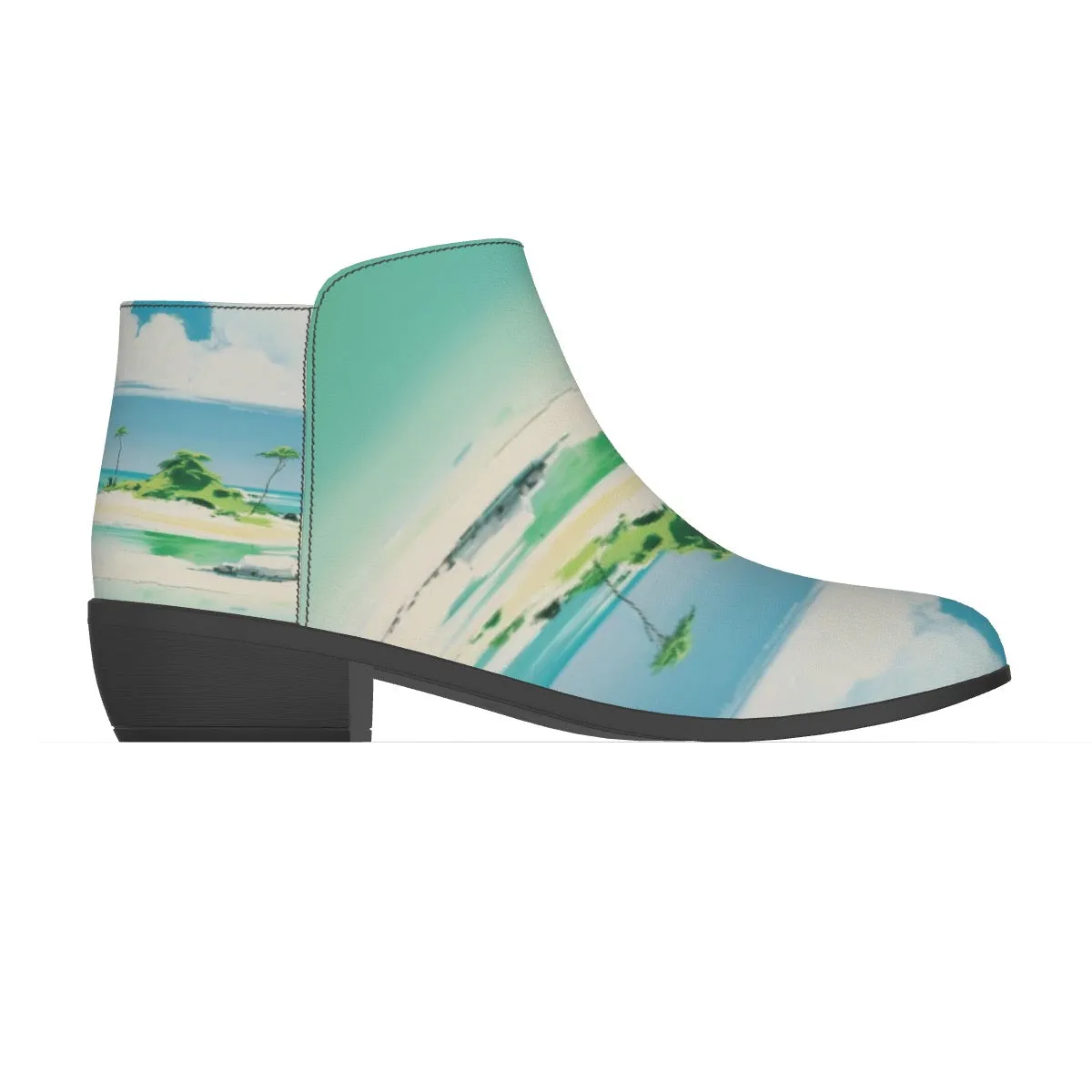Women's Fashion Boots  83 blue abstract, print