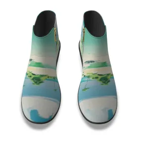 Women's Fashion Boots  83 blue abstract, print