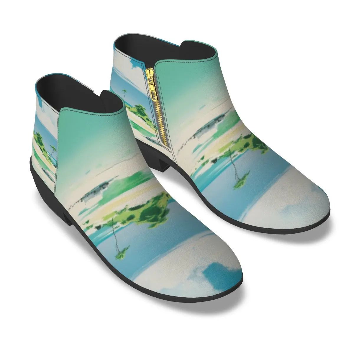 Women's Fashion Boots  83 blue abstract, print