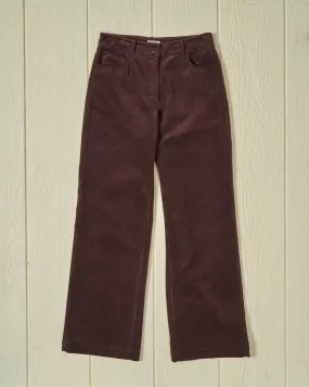 Women's Five Pocket Pant in Brown Corduroy