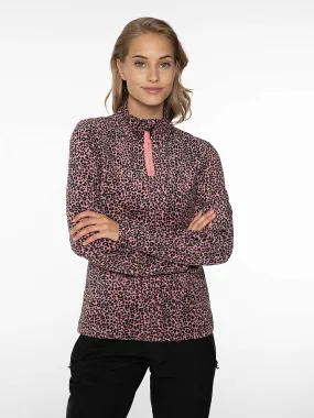 Women's Fleece Leopard Printed Sweaters,Pink