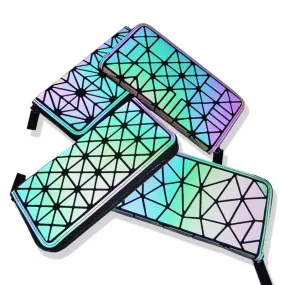 Women's Geometric Lattice Luminous Wallet