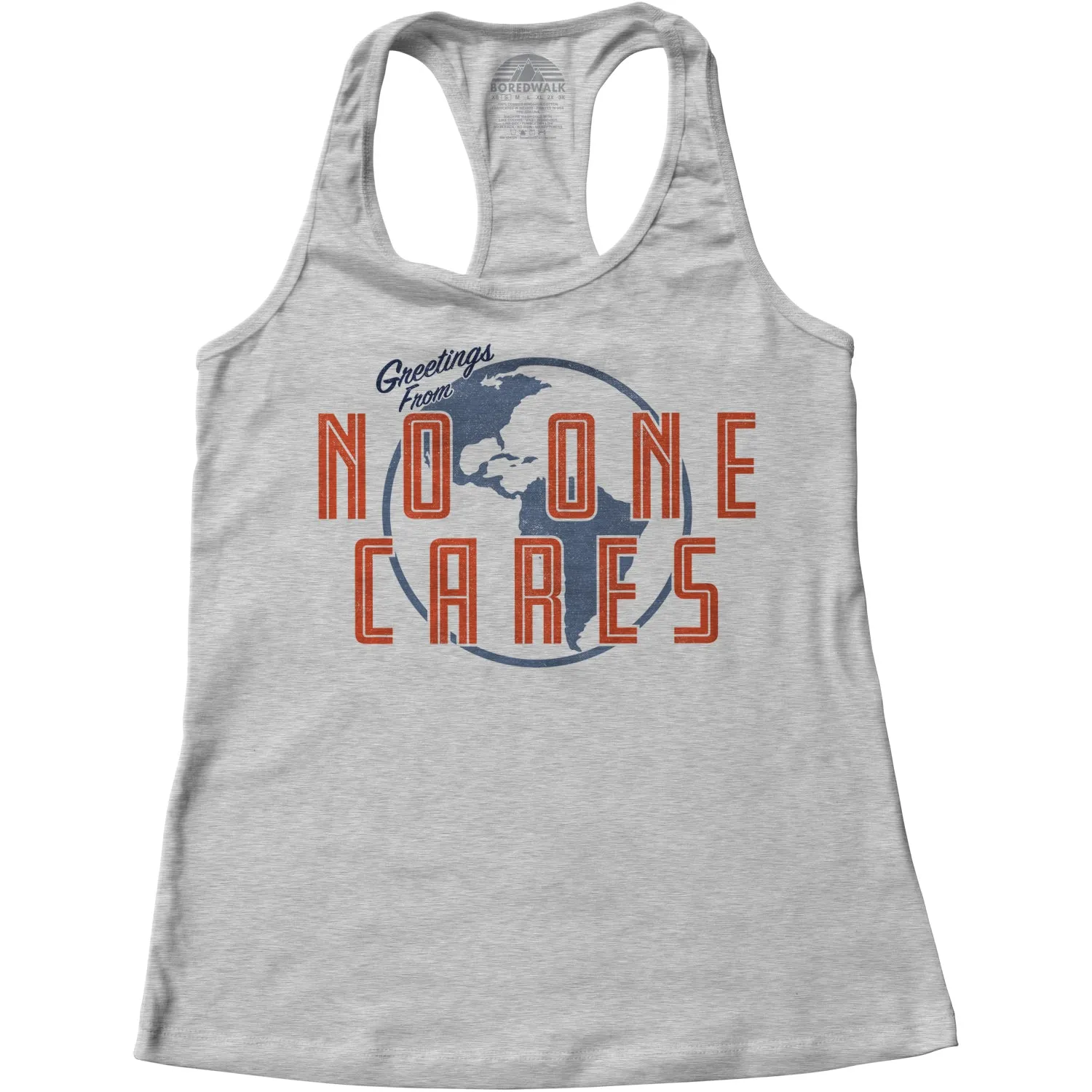 Women's Greetings From No One Cares Racerback Tank Top
