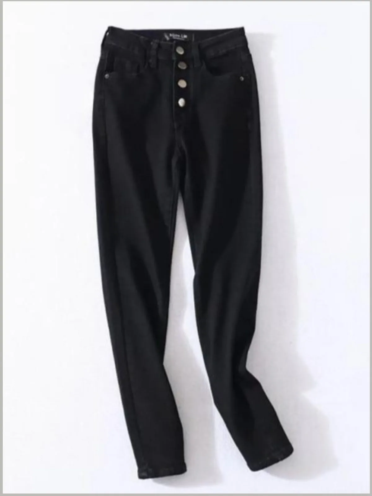 Women's High Waisted Button Fly Pencil Jeans